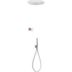 Tres Shower Technology doucheset inbouw met thermostaat met regendouche chroom 092.865.57