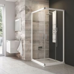 Ravak Blix douchecabine 80x80 cm vierkant satijn mat/glas met patroon 1LV40U00ZG