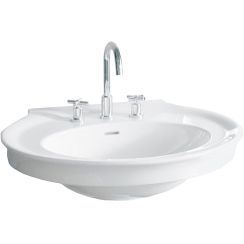Hatria Dolcevita wastafel 75x57.5 cm halfrond klassiek wit glans Y0EW01