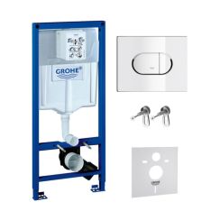 Set inbouwframe Grohe Rapid SL 38539001, spoelknop Grohe Arena 38858000