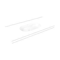 Kaldewei Centro wastafel 61x38 cm ovaal onderblad wit glans 903206003001