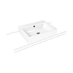 Kaldewei Puro wastafel 60x46 cm rechthoekig opbouw wit glans 900706013001