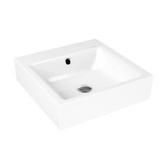 Kaldewei Puro wastafel 46x46 cm vierkant klassiek wit glans 901306013001