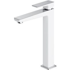 Omnires Parma wastafelkraan staand chroom-wit PM7412CRB