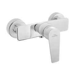 Invena Dokos douchekraan wand chroom-wit BN-19-002