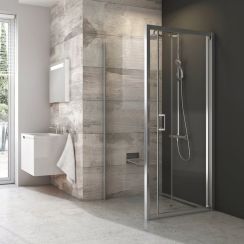 Ravak Blix douchewand 80 cm aluminium glans/helder glas X93H40C00Z1