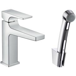 Hansgrohe Metropol wastafelkraan met bidet douchekop staand chroom 32522000