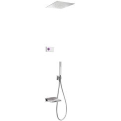 Tres Shower Technology doucheset inbouw met thermostaat met regendouche chroom-wit 092.863.15