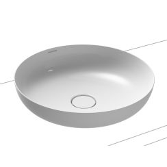 Kaldewei Miena wastafel 38x38 cm rond opbouw wit glans 909406003001