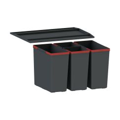 Franke EasySort afvalcontainer 44 l zwart-rood 121.0494.193