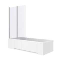Rea Agat badscherm 80 cm tweedelig chroom glans/helder glas REA-W0700