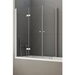New Trendy New Soleo badscherm 120 cm driedelig chroom glans/helder glas P-0030/P-0024