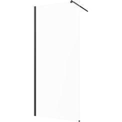 Invena inloopdouchewand 80 cm zwart halfmat/helder glas AK-32-181