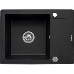 Pyramis Korfu spoelbak van graniet 62x46 cm grijs/grafiet/onyx 070060501