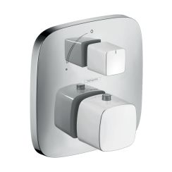 Hansgrohe PuraVida douchekraan inbouw met thermostaat chroom-wit 15775400