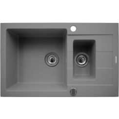 Pyramis Sparta Plus spoelbak van graniet 78x48 cm grijs/grafiet/onyx 70063101