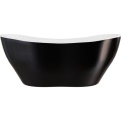 Besco Viya vrijstaand bad 158x70.5 cm ovaal wit-zwart-tweekleurig #WMD-160-VBW