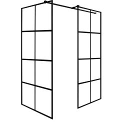 Besco Excea douchecabine 99x79 cm zwart mat/glas met patroon EXC-108-190B