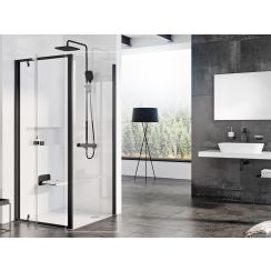 Ravak Pivot douchewand 80 cm zwart mat/helder glas 90G40300Z1
