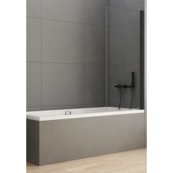 New Trendy New Soleo Black badscherm 70 cm uit één stuk zwart mat/helder glas P-0039
