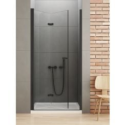 New Trendy New Soleo Black douchedeur 100 cm vouwbaar zwart mat/helder glas D-0225A