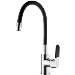 Invena Joga keukenkraan staand chroom-zwart BZ-32-L04