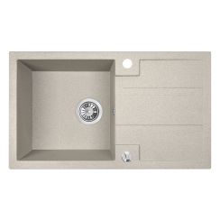 Laveo Barbados spoelbak van graniet 76x44 cm beige SBB411T
