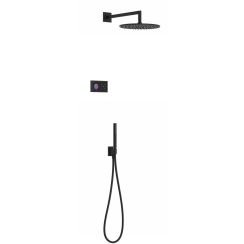 Tres Shower Technology doucheset inbouw met thermostaat met regendouche zwart 092.885.58.NM