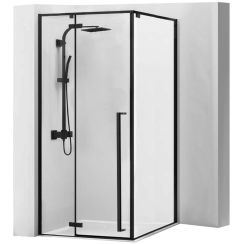 Rea Fargo douchecabine 90x90 cm vierkant zwart halfmat/helder glas REA-K6318