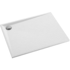 Omnires Stone rechthoekige douchebak 100x90 cm wit STONE90/100BM