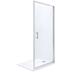 Roca Town-N douchedeur 80 cm kantelbaar chroom glans/helder glas AMP2708012M