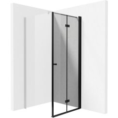 Deante Kerria Plus douchedeur 90 cm vouwbaar zwart mat/helder glas KTSXN41P