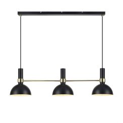 Markslöjd Larry hanglamp 3x60 W zwart-gouden 106971