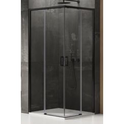 New Trendy Prime douchecabine 90x80 cm rechthoekig zwart mat/helder glas D-0312A/D-0315A