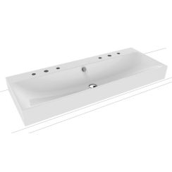 Kaldewei Silenio wastafel 120x46 cm rechthoekig opbouw wit glans 906406053001
