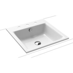 Kaldewei Puro wastafel 46x46 cm vierkant inbouw wit glans 900006033001