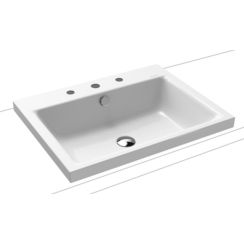 Kaldewei Puro wastafel 60x46 cm rechthoekig opbouw wit glans 900406033001