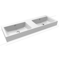 Kaldewei Puro wastafel 130x46 cm rechthoekig opbouw wit glans 907206003001