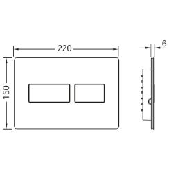 Tece Solid spoelknop voor het toilet glanzende chroom 9240431