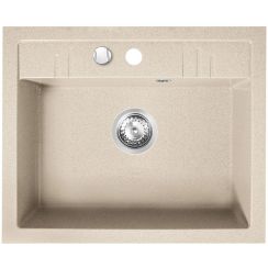 Ferro Mezzo II spoelbak van graniet 58x48 cm beige DRGM1/48/58SA