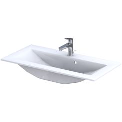 Oristo Silver wastafel 90x45 cm rechthoekig meubel wit glans UME-SI-90-92