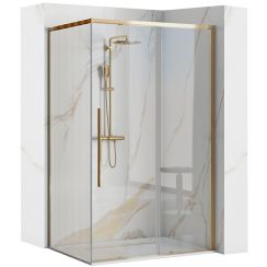 Rea Solar Gold douchecabine 90x90 cm vierkant gouden glans/helder glas REA-K4900