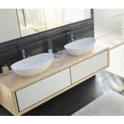 Hoesch Namur wastafel 60x35 cm ovaal opbouw wit mat 4411.013