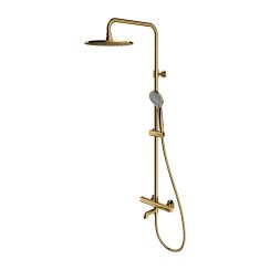 Omnires Y bad- en doucheset wand met thermostaat met regendouche gouden Y1234ALGL