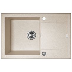 Laveo Megalo spoelbak van graniet 78x50 cm beige SBE411T