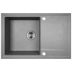 Kuchinox Hunter spoelbak van graniet 67x44 cm grijs/grafiet/onyx SBU511T