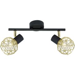 Candellux Acrobat plafondlamp 2x40 W zwart-gouden 92-66336