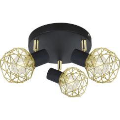 Candellux Acrobat plafondlamp 3x40 W zwart-gouden 98-66466