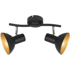 Candellux Diso plafondlamp 2x40 W zwart-gouden 92-63427