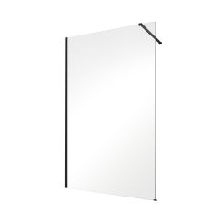 Besco Eco-N Black inloopdouchewand 100 cm zwart mat/helder glas ENB-100-195C